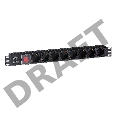 Блок розеток горизонтальный ExeGate ServerPro PDU-19H801 Al-8S-C14-SW, 19