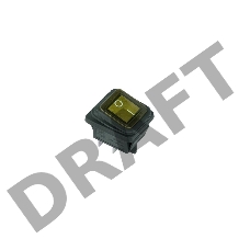 Выключатель клавишный 250V 15А (4с) ON-OFF желтый  с подсветкой  ВЛАГОЗАЩИТА  REXANT