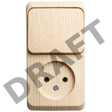 Блок ОП Этюд (1-м розетка без заземления + 1-кл. выкл.) сосна SchE BPA16-204D