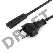 Кабель питания для ноутбуков, аудио/видео техники Gembird PC-184-VDE-1.8М, 1,8м, VDE, 2-pin, черный, пакет                   