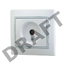 Розетка TV СП Мира проходная бел./сер. Lezard 701-0215-129