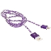 Кабель Gembird USB 2.0 Cablexpert CCB-ApUSBp1m, AM/Lightning 8P, 1м, армированная оплетка, разъемы фиолетовый металлик, блистер