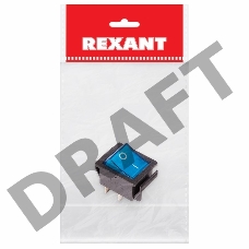 Выключатель клавишный 250V 16А (4с) ON-OFF синий  с подсветкой (RWB-502, SC-767, IRS-201-1)  REXANT Индивидуальная упаковка 1 шт