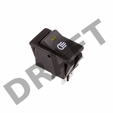 Выключатель клавишный 12V 35А (4с) ON-OFF  с желтой LED подсветкой  REXANT