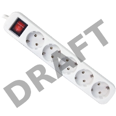 Удлинитель Defender S518 белый 1.8 м, 5 розеток 