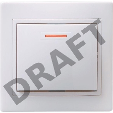 Выключатель 1-кл. СП КВАРТА с инд. 10А IP20 ВС10-1-1-КБ бел. ИЭК EVK11-K01-10-DM