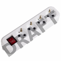 Колодка 4 гнезда с кнопкой c заземлением REXANT