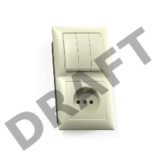 Блок СП БКВР-410 Селена (3-кл. выкл. + розетка) сл. кость Кунцево 8172