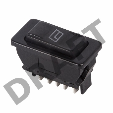 Выключатель (стеклоподъемника) клавишный 12V 20А (5с) (ON)-OFF-(ON)  черный  с подсветкой  REXANT