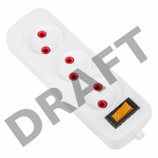 Колодка 3 гнезда б/з с выключателем PROconnect «Эконом»