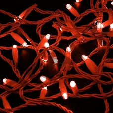 Гирлянда Нить 10м, постоянное свечение, белый ПВХ, 230В, цвет: Красный