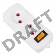 Колодка 2 гнезда б/з с выключателем PROconnect «Эконом»