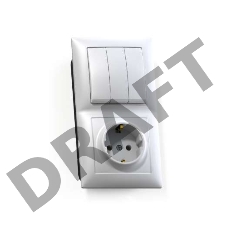 Блок СП БКВР-413 Селена (3-кл. выкл. + розетка с заземл.) бел. Кунцево 8209