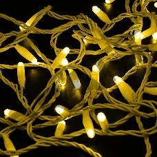 Гирлянда Нить 10м, постоянное свечение, белый ПВХ, 230В, цвет: Жёлтый