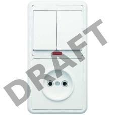 Блок БКВР-213 Бэлла (2-кл. выкл. с инд. + розетка) бел. Кунцево 5829