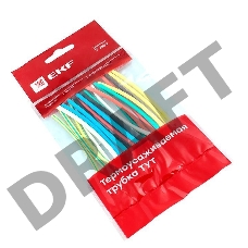 Термоусаживаемая трубка EKF tut-n-2 ТУТ 2/1 набор:7 цветов по 3шт. 100мм. EKF PROxima