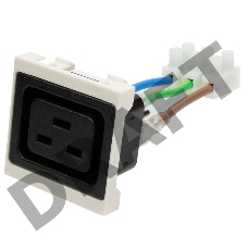 Гнездо IEC 60320 C19, 16A, 250V, формата Mosaic, 45x45 мм