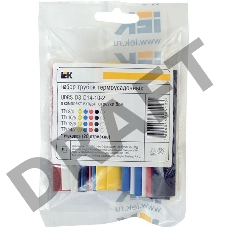 Набор трубок термоусадочных тонкостен. ТТУ 2/1; 4/2; 6/3; 8/4 (ЖЗ; С; К; Ч) 20х8см разноцвет. ИЭК UDRS-D2-D8-10-1