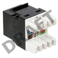 Модуль Keystone, RJ45, кат.5E, UTP, 180 градусов, со встроенной шторкой, черный