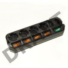 Сетевой удлинитель Most A10 1.6м (6 розеток) черный (пакет ПЭ)