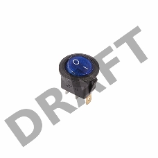 Выключатель клавишный круглый 250V 6А (3с) ON-OFF синий  с подсветкой  REXANT