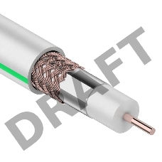 Кабель коаксиальный REXANT SAT 703B, 75 Ом, Cu/Al/Cu, 75%, бухта 10 м, белый