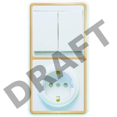 Блок БКВР-035 Бэлла (2-кл. выкл. + евророзетка с защ. шторками) зол. Кунцево 5836