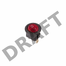 Выключатель клавишный круглый 250V 6А (3с) ON-OFF красный  с подсветкой  REXANT