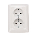 Розетка 2-ая DEA керамика с/з с/у 16А Бел KRANZ (1/10/100)