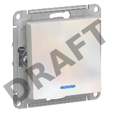 Механизм выключателя 1-кл. ATLAS DESIGN с подсветкой (сх.1а) 10АХ жемчуг SchE ATN000413