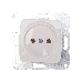 Розетка 1-ая DEA керамика б/з с/у 10А мех. Бел KRANZ (1/10/120)