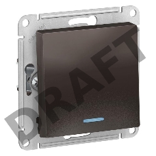 Механизм выключателя 1-кл. ATLAS DESIGN с подсветкой (сх.1а) 10АХ мокко SchE ATN000613