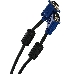 Кабель VCOM VVG6448-15M(C) Кабель монитор-SVGA card (15M-15M) 15м 2 фильтра     