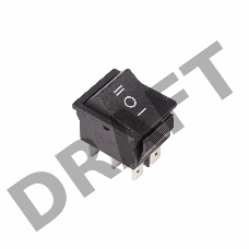 Выключатель клавишный 250V 15А (6с) ON-OFF-ON черный  с нейтралью  REXANT