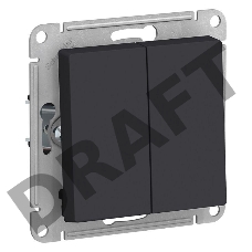 Механизм выключателя 2-кл. ATLAS DESIGN (сх.5) 10АХ карбон