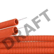 Труба гофрированная ПНД d20мм тяжелая с протяж. оранж. (уп.100м) ДКС 71520