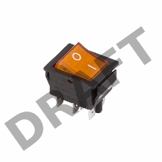 Выключатель клавишный 250V 15А (6с) ON-ON желтый  с подсветкой  REXANT