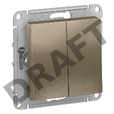 Механизм выключателя 2-кл. ATLAS DESIGN (сх.5) 10АХ шампань SchE ATN000551