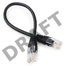 Патч-корд UTP Cablexpert кат.5e 0.25м, литой, многожильный (чёрный)