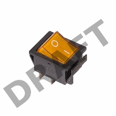 Выключатель клавишный 250V 16А (4с) ON-OFF желтый  с подсветкой  REXANT