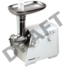 Мясорубка электрическая Panasonic MK-MG1510WTQ KIT 500Вт,реверс,2 перфорир.диска,нас.для кеббе,пластик+книга рецептов