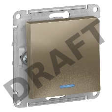 Механизм выключателя 1-кл. ATLAS DESIGN с подсветкой (сх.1а) 10АХ шампань SchE ATN000513