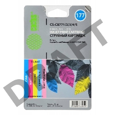 Картридж струйный Cactus CS-C8771/2/3/4/5 многоцветный для №177 HP PhotoSmart 3213/3313/8253 (11,4ml