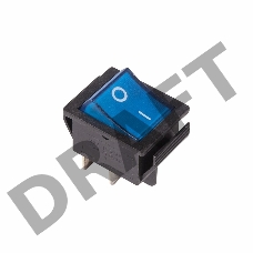 Выключатель клавишный 250V 16А (4с) ON-OFF синий  с подсветкой  REXANT