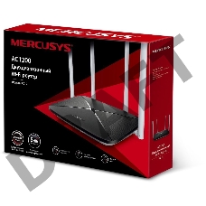 Беспроводный маршрутизатор Mercusys AC12, Dual Band, (867Мбит/с на 5 ГГц + 300Мбит/с на 2,4 ГГц)  4 порта 100 Мбит/с, 4 фиксированных антенны