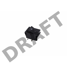 Выключатель клавишный 250V 15А (4с) ON-OFF черный  REXANT