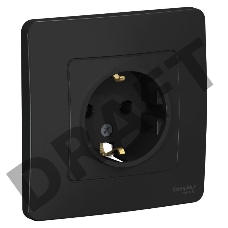 Розетка СП BLANCA 16А 250В без шторок с заземл. антрацит SchE BLNRS001016