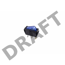 Выключатель клавишный 250V 15А (3с) ON-OFF синий  с подсветкой  REXANT