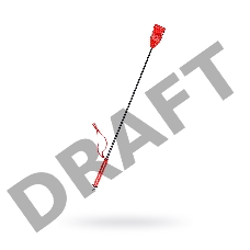 Стек Sitabella, кожа, красный, 70 см