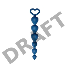 Анальная цепочка Heart Ray диаметр до 2,5 см, длина 17,5 см , цвет кобальт